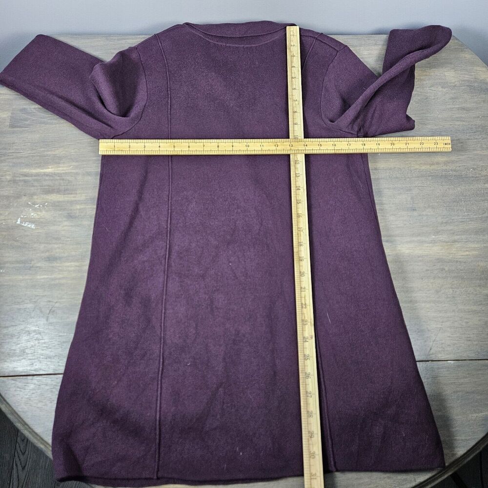 J. Jill Double-Knit Blazer Long Cardigan Womens Sz M Spiced Wine Pockets Classic - Picture 3 of 6